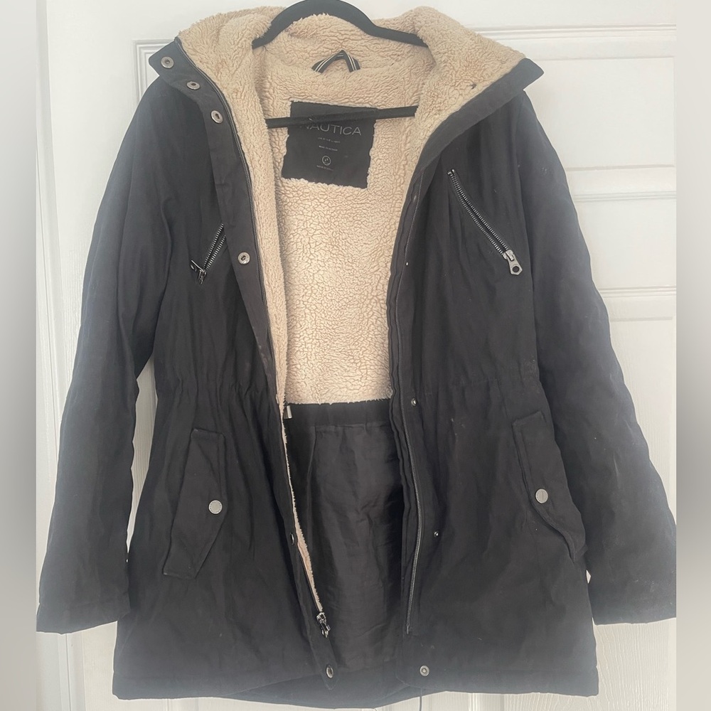 Nautica teddy fleece lined jacket, medium